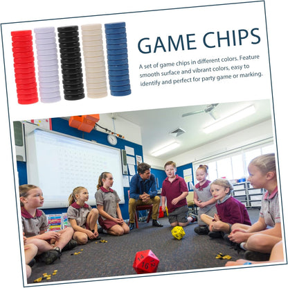 Toyvian 75Pcs Blank Game Chips for Counting Markers Teaching Aid for Math Learning Poker Chips for Game Night Educational Fun