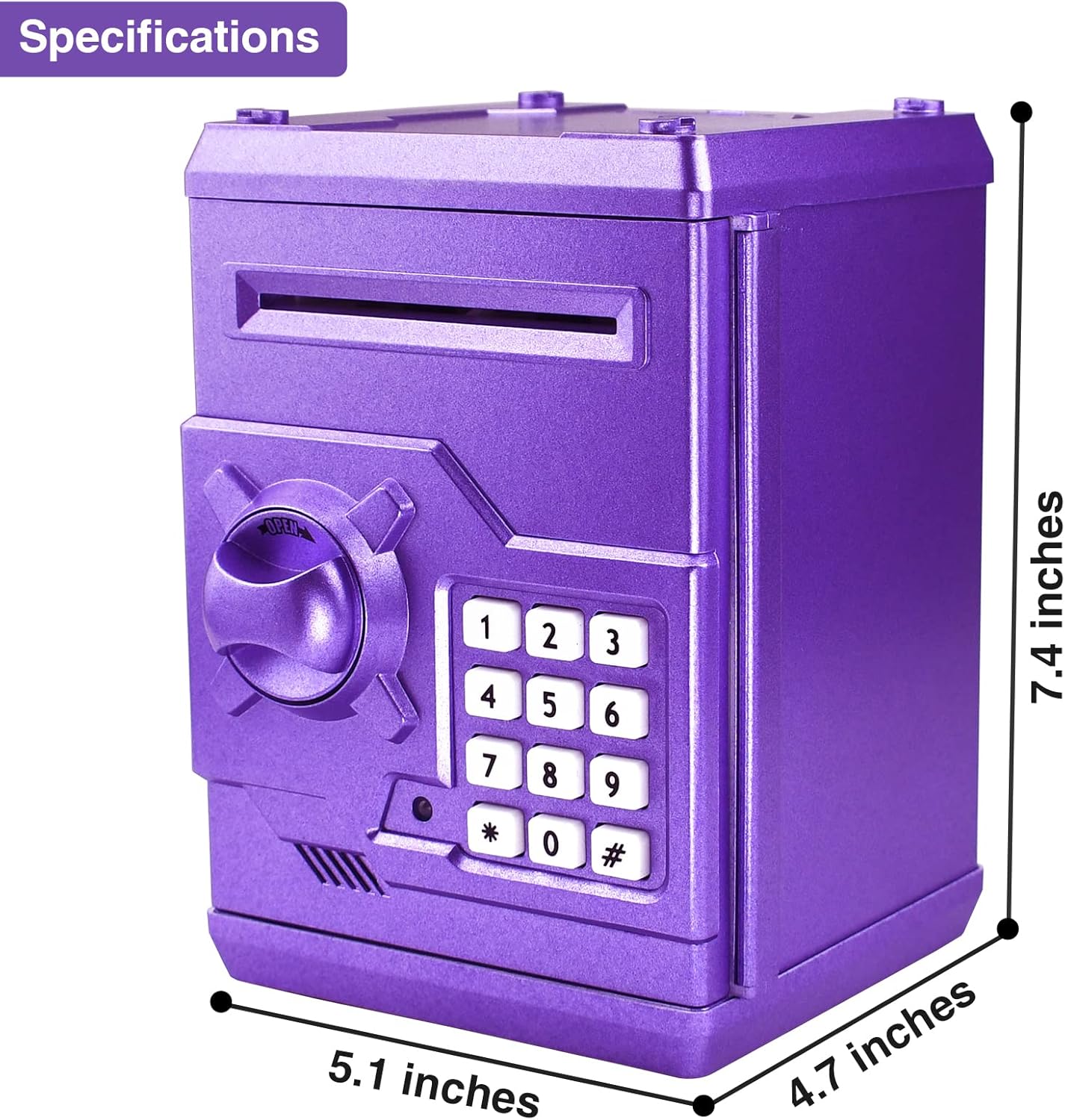 Mini ATM Piggy Bank ATM Machine Best Gift for Kids,Electronic Code Piggy Bank Money Counter Safe Box Coin Bank for Boys Girls Password Lock Case (Rose Gold)