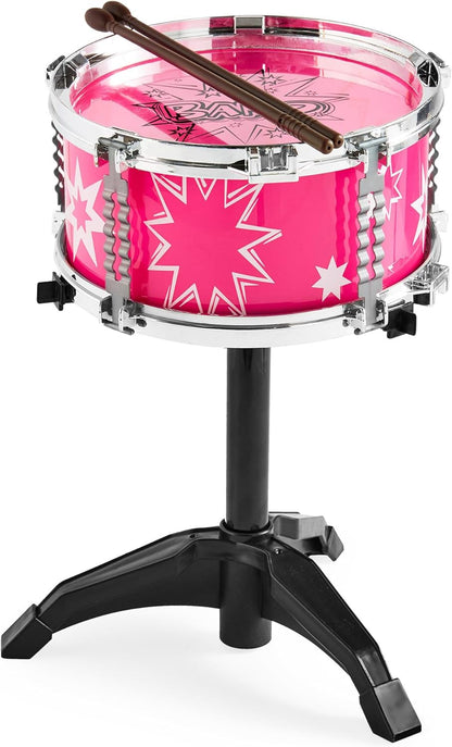 Best Choice Products 11-Piece Kids Beginner Drum Kit, Musical Instrument Toy Drum Set for Music Practice w/Bass, Toms, Snare, Cymbal, Stool, Stand Drumsticks - Black