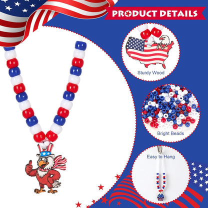 Bafeil 24 Set Easter Crafts Bead Necklace Making Kit for Kids - DIY Make Your Own Bunny Necklace for Arts and Crafts Project, Classroom Activities Gifts, Party Favors & Easter Basket Stuffers