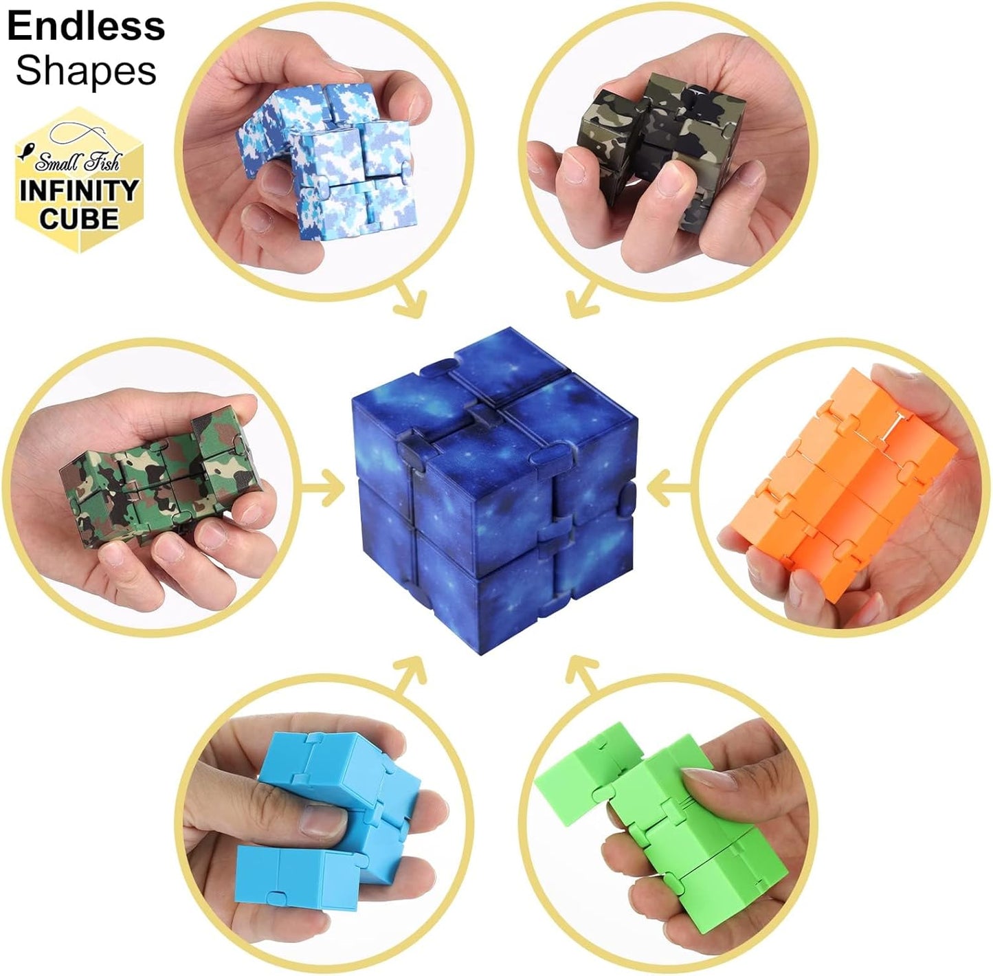 Infinity Cube Sensory Fidget Toy, EDC Fidgeting Game for Kids and Adults, Cool Mini Gadget Best for Calming and Stress Relief and Kill Time, Autism Toys Dementia Gift Stocking Stuffers