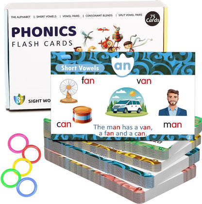 Phonics Learning Toy for Preschoolers – Phonics Flash Cards with Talking Pen, Speech Therapy & Autism Sensory Toy, Learn to Read Educational Gift for Boys & Girls,Kindergarten Learning Activities
