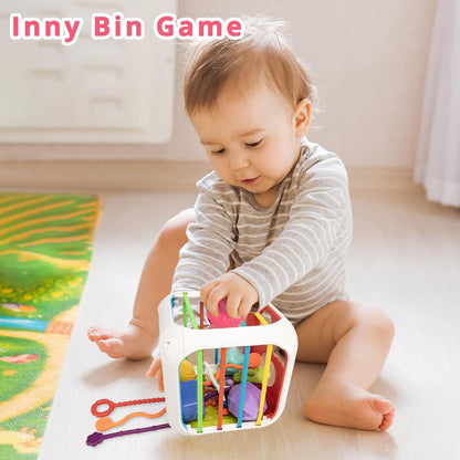 Aprilwolf Montessori Sensory Cube for Toddlers 18 Months + | Educational Activity Center with Elastic Sides | Baby Learning Toys, Wonderful Gift for Birthday Boys & Girls