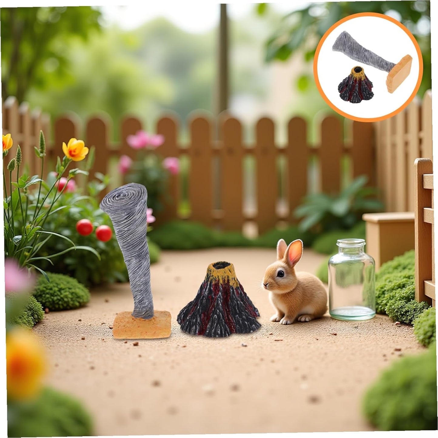 BESPORTBLE 2Pcs Realistic Volcano and Tornado Simulation for Educational Science Experiments Miniature Natural Disaster Models for Learning and Creative Exploration