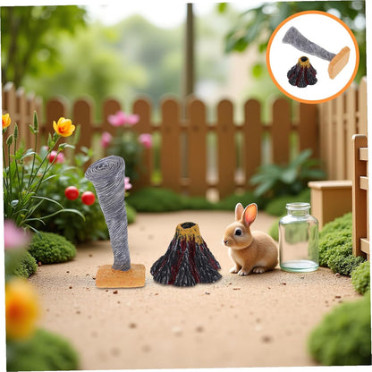 BESPORTBLE 2Pcs Realistic Volcano and Tornado Simulation for Educational Science Experiments Miniature Natural Disaster Models for Learning and Creative Exploration
