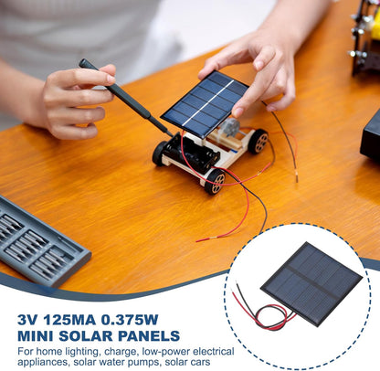 MECCANIXITY 2 Pcs 5.5V 0.44W 70mA Mini Solar Panels, Small Polycrystalline Solar Cell Panel with 2 Cable for DIY Electric Toy Materials Kits Charger, 60mm x 60mm