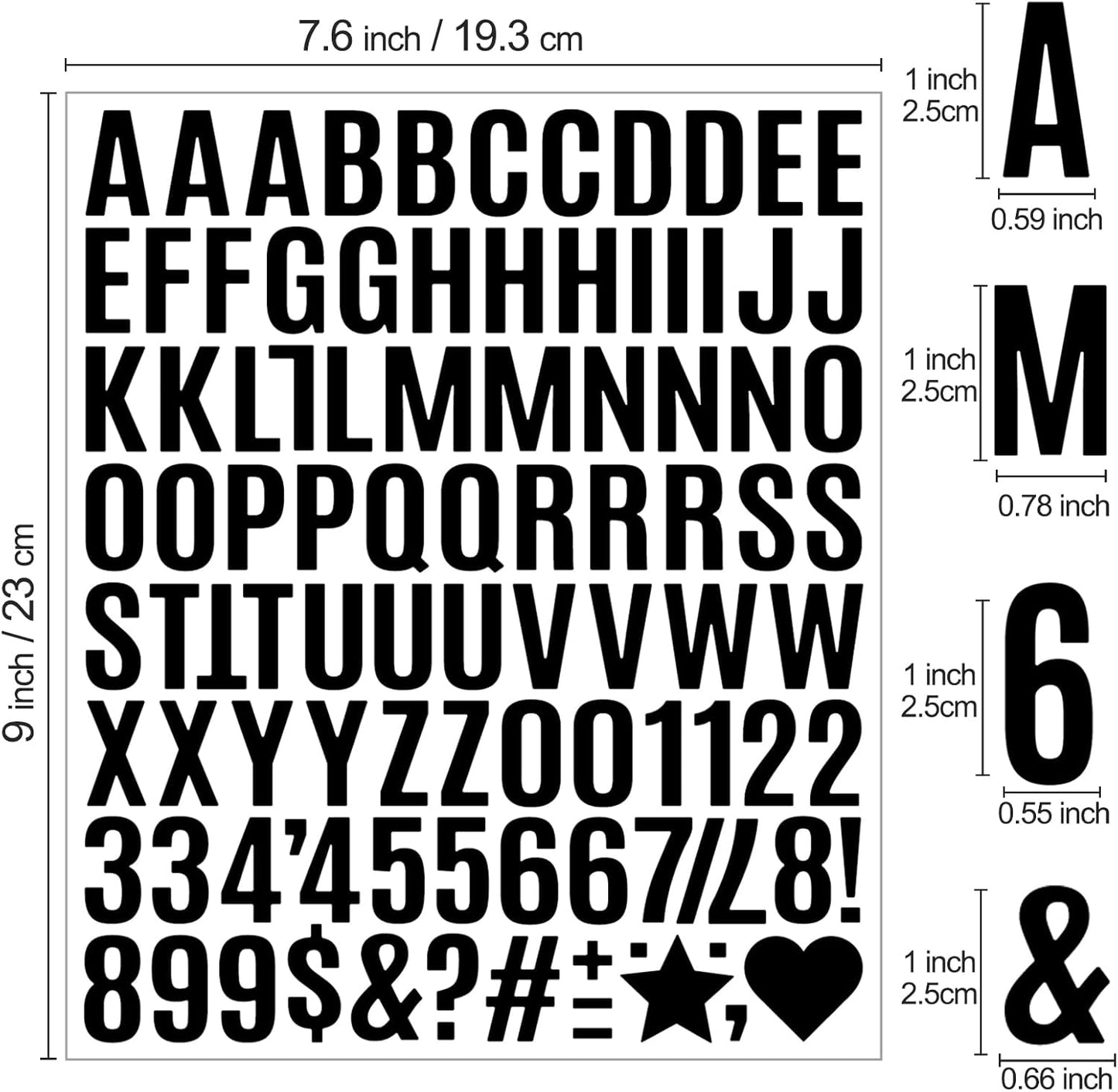 480 Pcs Waterproof 3" Vinyl Alphabet & Number Stickers - Self-Adhesive for Mailboxes, Windows, Doors, Signs, Vehicles & More, Black