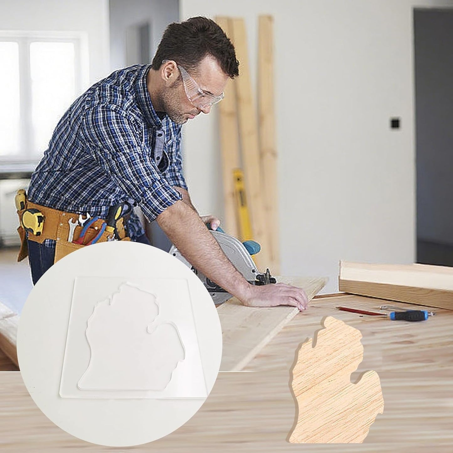 State of United States Router Templates, America Acrylic Router Inlay Template for Woodworking, Template Jig Woodworking Craft Tracing Guide Tool (State of Texas)