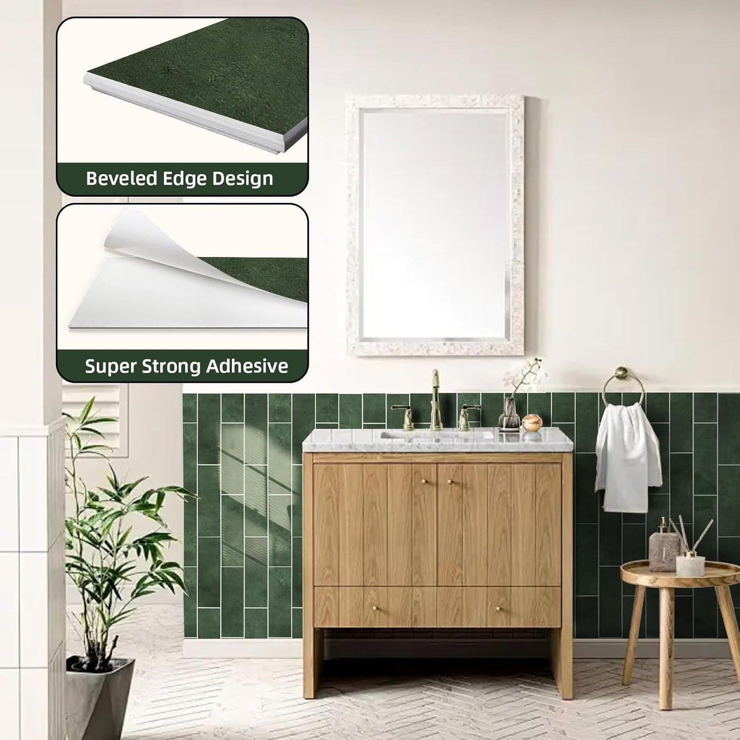 Tilingview 30 PCS Peel and Stick Backsplash Tile for Kitchen/Bathroom/Living Room, 3"x 9" Self-Adhesive Subway Tile for Backsplash, Matte Textures Tiles/Handmade Tiles (Sand Color)