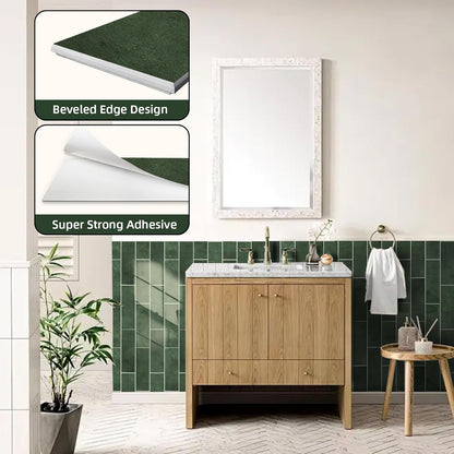 Tilingview 30 PCS Peel and Stick Backsplash Tile for Kitchen/Bathroom/Living Room, 3"x 9" Self-Adhesive Subway Tile for Backsplash, Matte Textures Tiles/Handmade Tiles (Sand Color)
