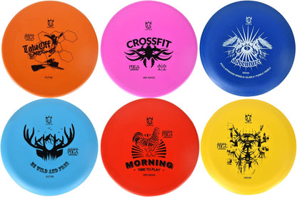 CROWN ME Disc Golf Set with 6 Discs and Mini Disc and Starter Disc Golf Bag