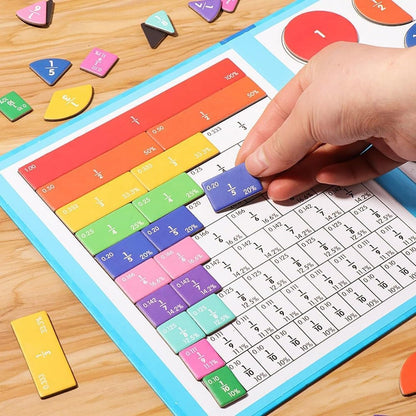 Magnetic Fraction Educational Puzzle, Magnetic Fraction Tiles, Magnetic Rainbow Fraction Tiles Circles, Math Manipulatives for Elementary School (1pc)