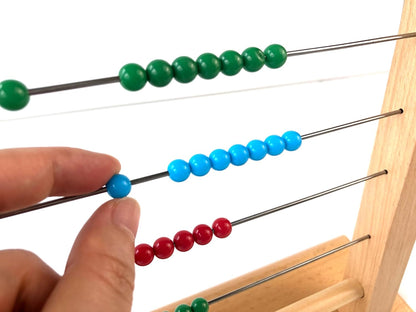 Premium Montessori Small Bead Frame,9.1in Solid Beechwood Math Toy for Ages 5-9, Teaching Aids for Addition Subtraction with Carrying Borrowing, Homeschool & Classroom Educational Gift for Kids