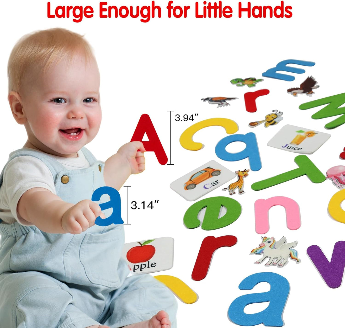 Craftstory 130 Pcs Alphabet Learning Toys Letters-Felt Montessori Board for Toddlers with Flashcards Preschool Phonics Vocabulary Activities Educational Toys for 3 Year Old