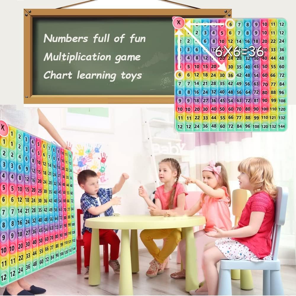 Multiplication Game Table Digital Multiplication Board Game, Addition and Multiplication in One, Rainbow Dimple Fingertip Toy, Create Stress-Relieving Math Manipulation (1 Piece)