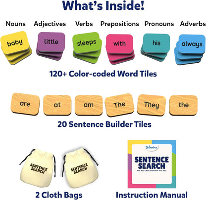 Skillmatics Wordables Level 1 & Sentence Search Bundle, Learning Toys, Screen-Free Language Game, Educational Gifts for Ages 5, 6, 7, 8, 9 & Up