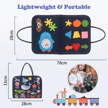 PhysioPhyx Withosent Busy Board Toddler, 4 Capas Juguetes Montessori, Tablero Sensorial Montessori Activity Board, Aprende a Vestir Educación Temprana para Niños de 3 4 Años