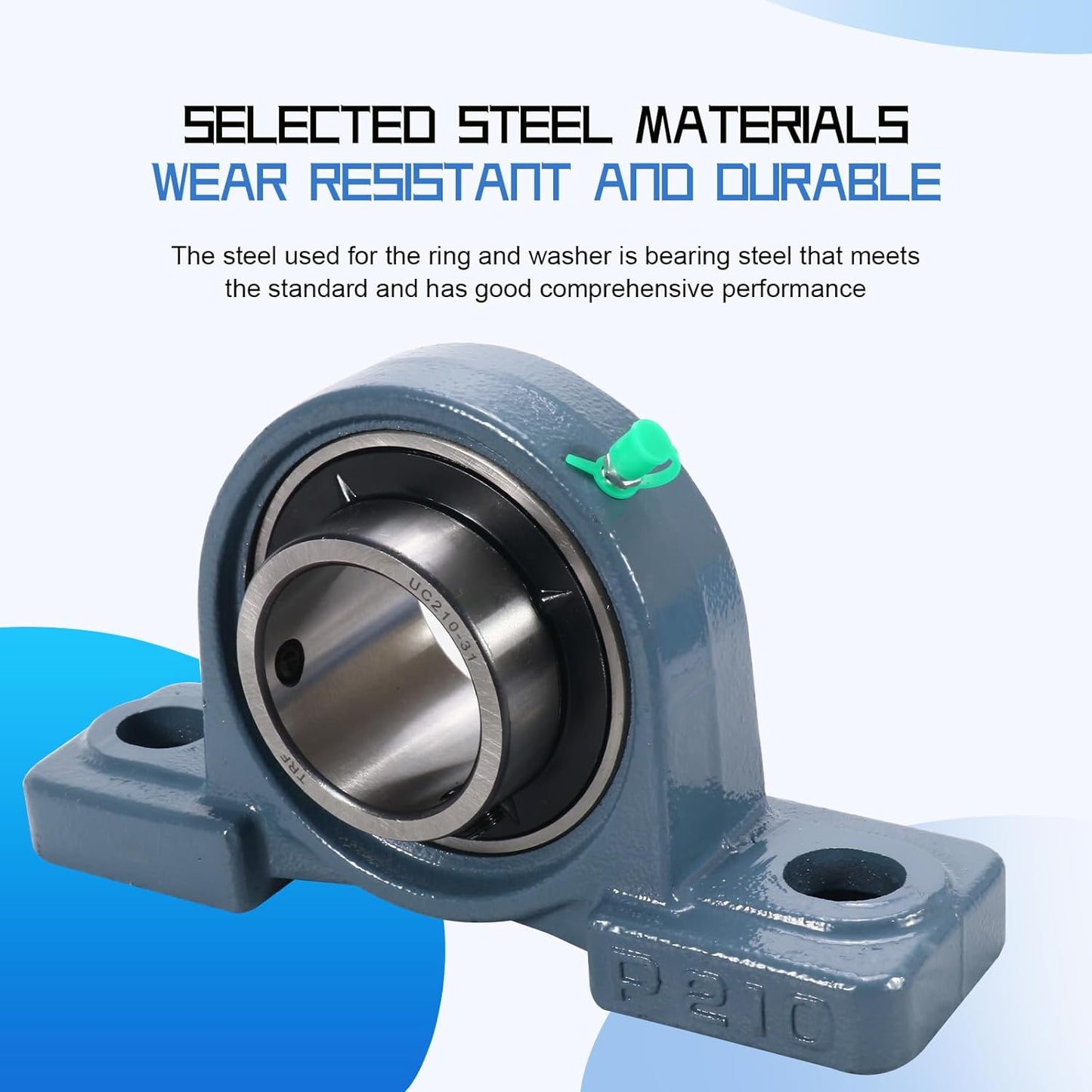 UCP202-10 Pillow Block Bearing,5/8" Bore Mounted Pillow Bearing Cast Iron Base -Self Aligning Chrome Bearing,2 Pcs