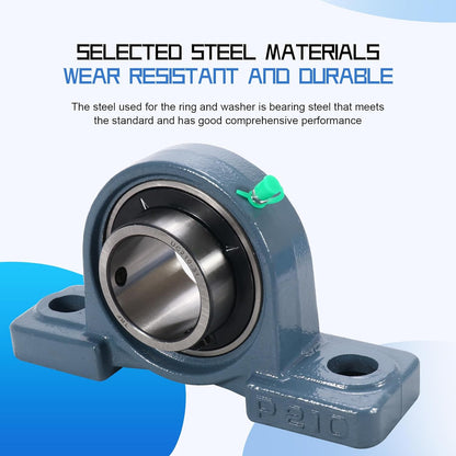 UCP202-10 Pillow Block Bearing,5/8" Bore Mounted Pillow Bearing Cast Iron Base -Self Aligning Chrome Bearing,2 Pcs