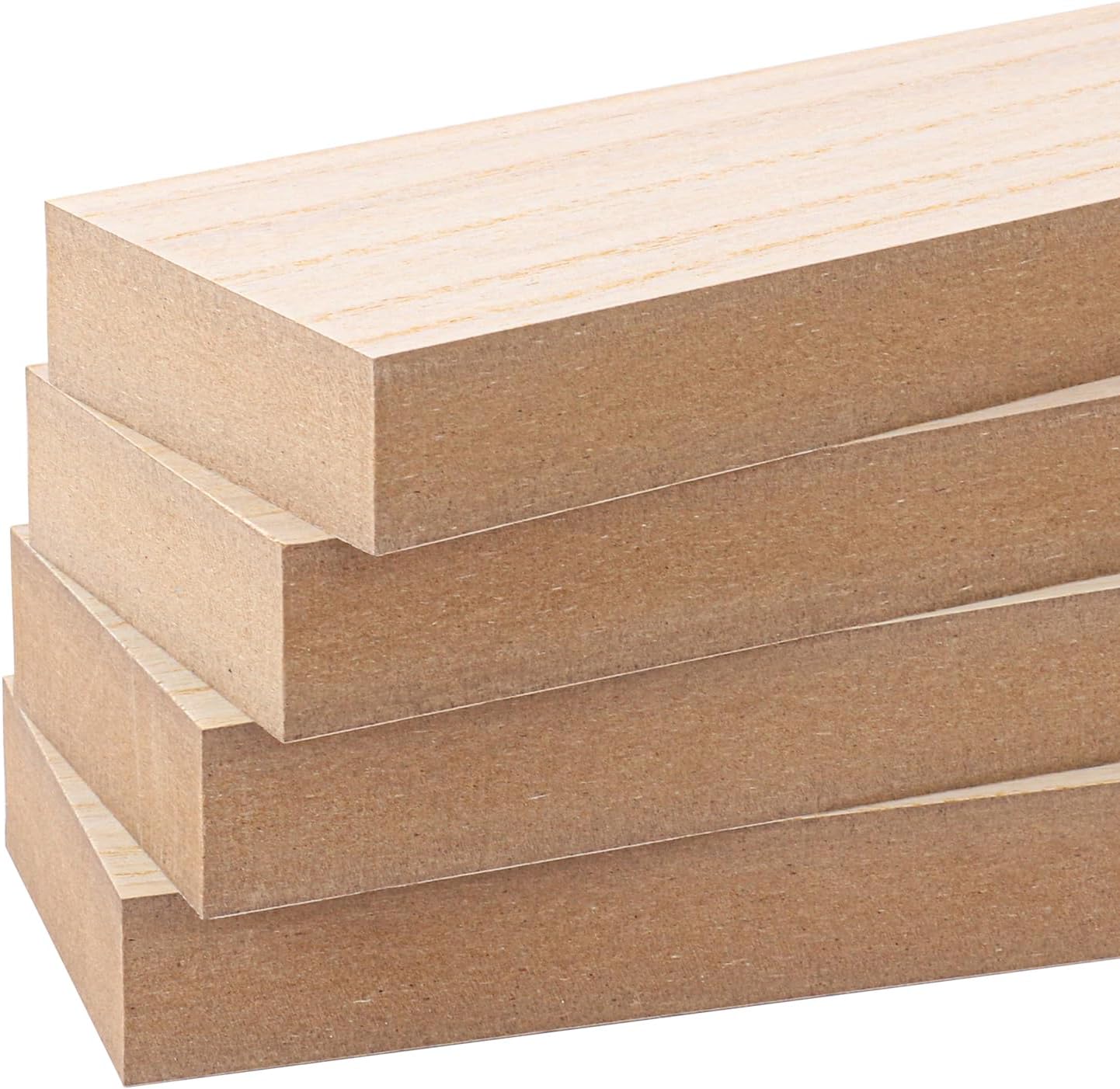 10 Pack Unfinished MDF Wood Rectangle Blocks, 3 x 10 Inch Wooden Blocks for Crafts, DIY Projects, and Custom Decor