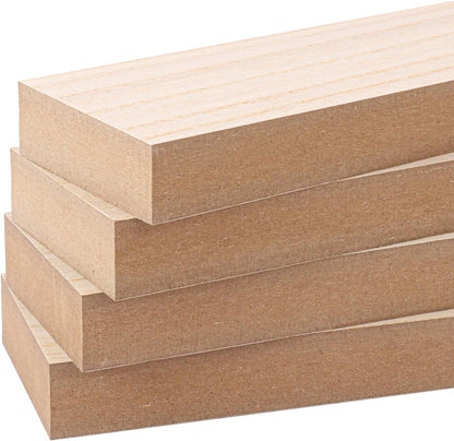 10 Pack Unfinished MDF Wood Rectangle Blocks, 3 x 10 Inch Wooden Blocks for Crafts, DIY Projects, and Custom Decor