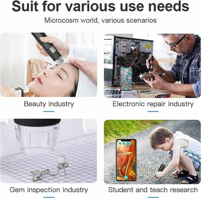 Digital Microscope, 50X-1000X Magnification Portable Handheld USB Camera with 8 LED Lights for Phone PC Tablet Inspection