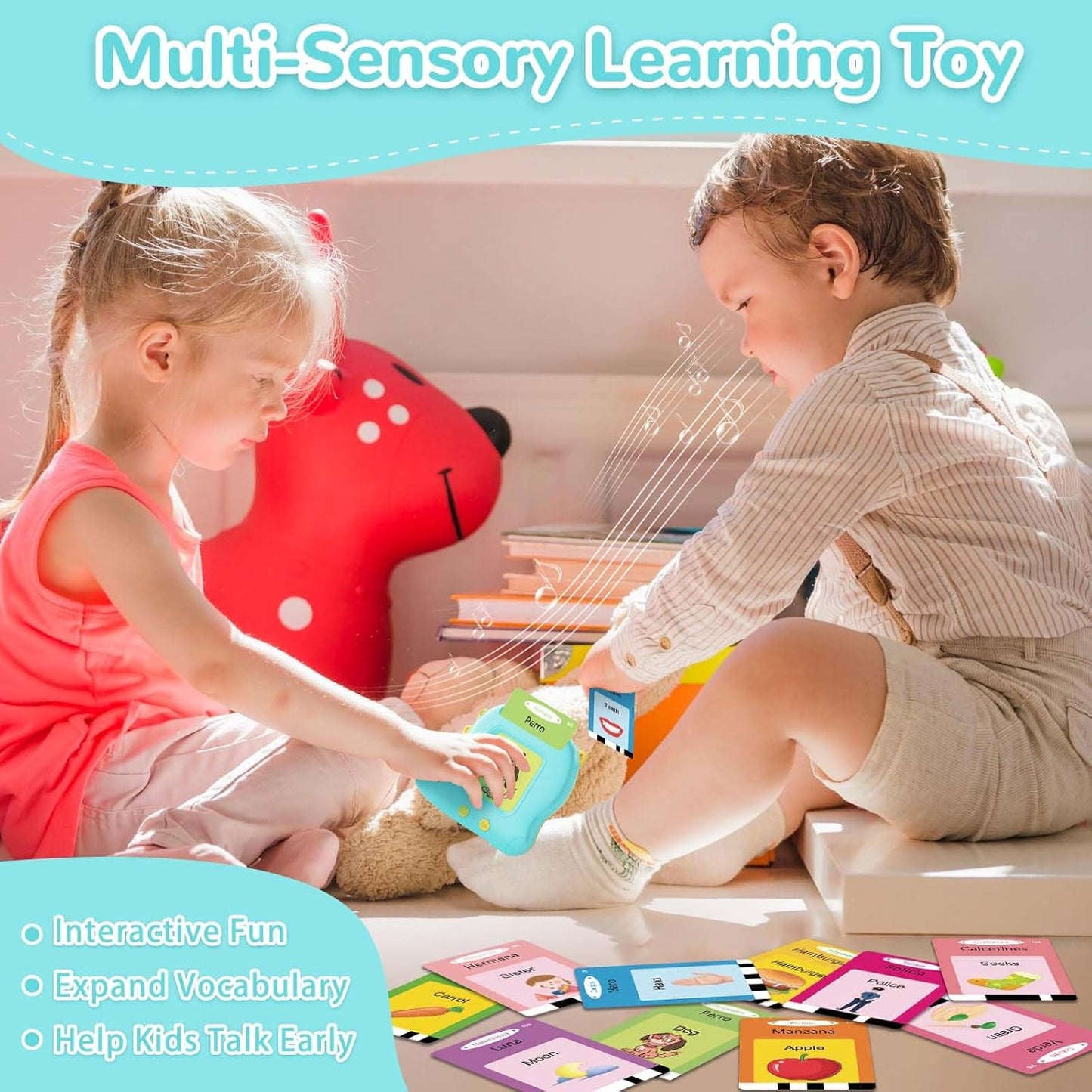 Alotwan Toddler Toys Talking Flash Cards with 510 Sight Words, Montessori Learning Toys for Toddler 1-3 2-4, Autism Sensory Speech Therapy for Boys Girls 2 3 4 5 6 Year Old Kids Gifts
