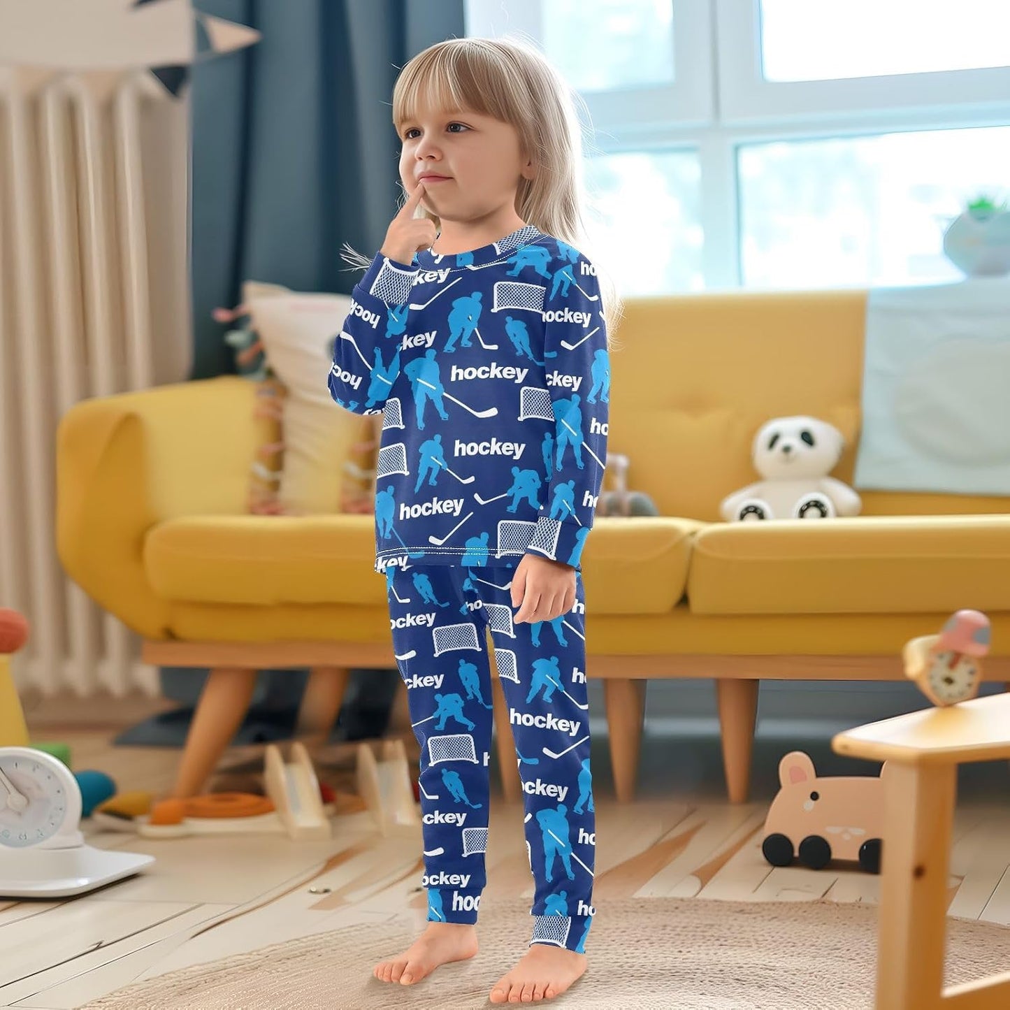 ALAZA Shark Starfish Palm Tree 2 Piece Pajama Set Long Sleeve Top and Pants Sleepwear Unisex - Colors B