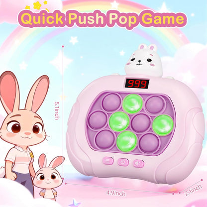 Narotood Quick Push Pop Game - Light Up Bubble Fidget Toy for Kids & Adults, Handheld Puzzle Game Sensory Toys, Great Gift for Christmas, Easter & Birthdays for Boys and Girls Ages 3-12 (Bear)