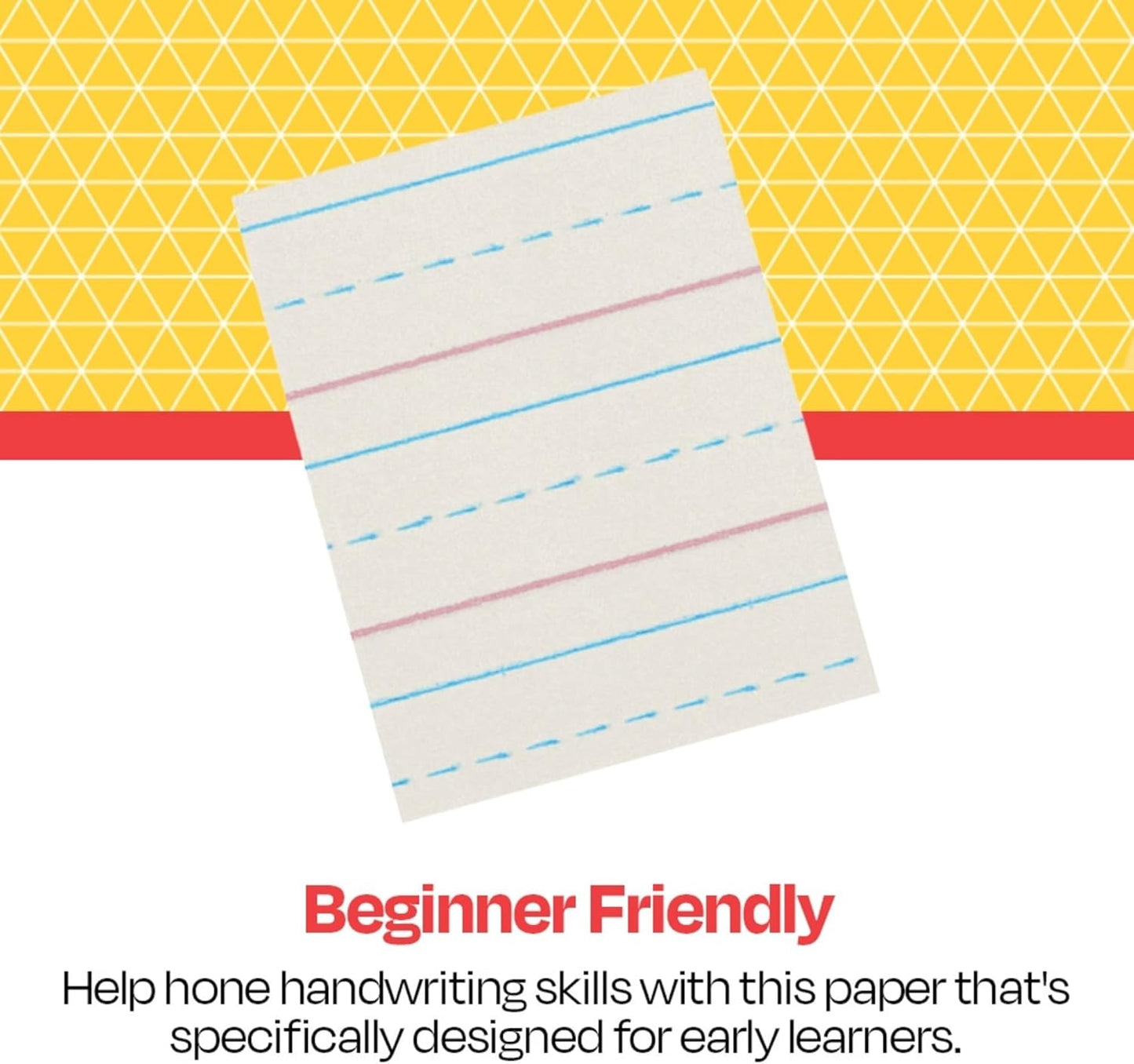 School Smart Zaner-Bloser Writing Paper, Handwriting Practice Lined Paper, Grade 2 to 3 Learning, 1/2 Inch Rule, 10-1/2 x 8 Inches, 500 Sheets
