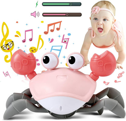 Crawling Crab Gear Set Toy - Tummy Time Musical Crab Toys Stacking & Building Blocks Educational STEM Game for Toddlers & Kids 3-5, 1 2 3 Yr Old Birthday Gift Christmas Stuff for 0-36 Month Boys Girls