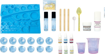 Thames & Kosmos Yummy Rainbow Lip Balm Lab STEM Kit | Make Lip Balms, Glosses | Strawberry, Grape, Banana Flavors & Cosmetic Jars | Chemistry & Biology of Skin Care | 2-Language (EN/FR)
