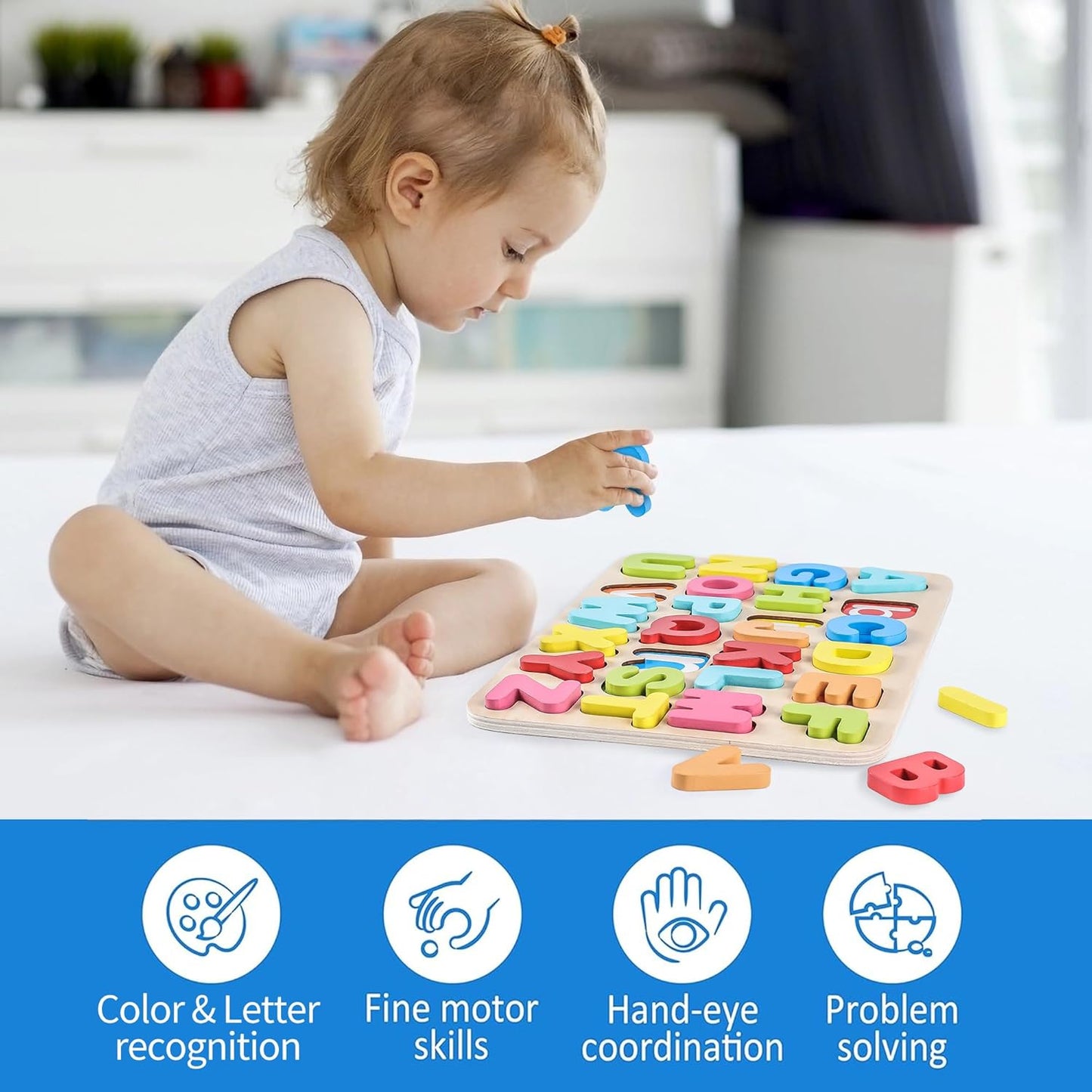 Aile Toddler Wooden Preschool Learning Shape Peg Puzzle Board Toys