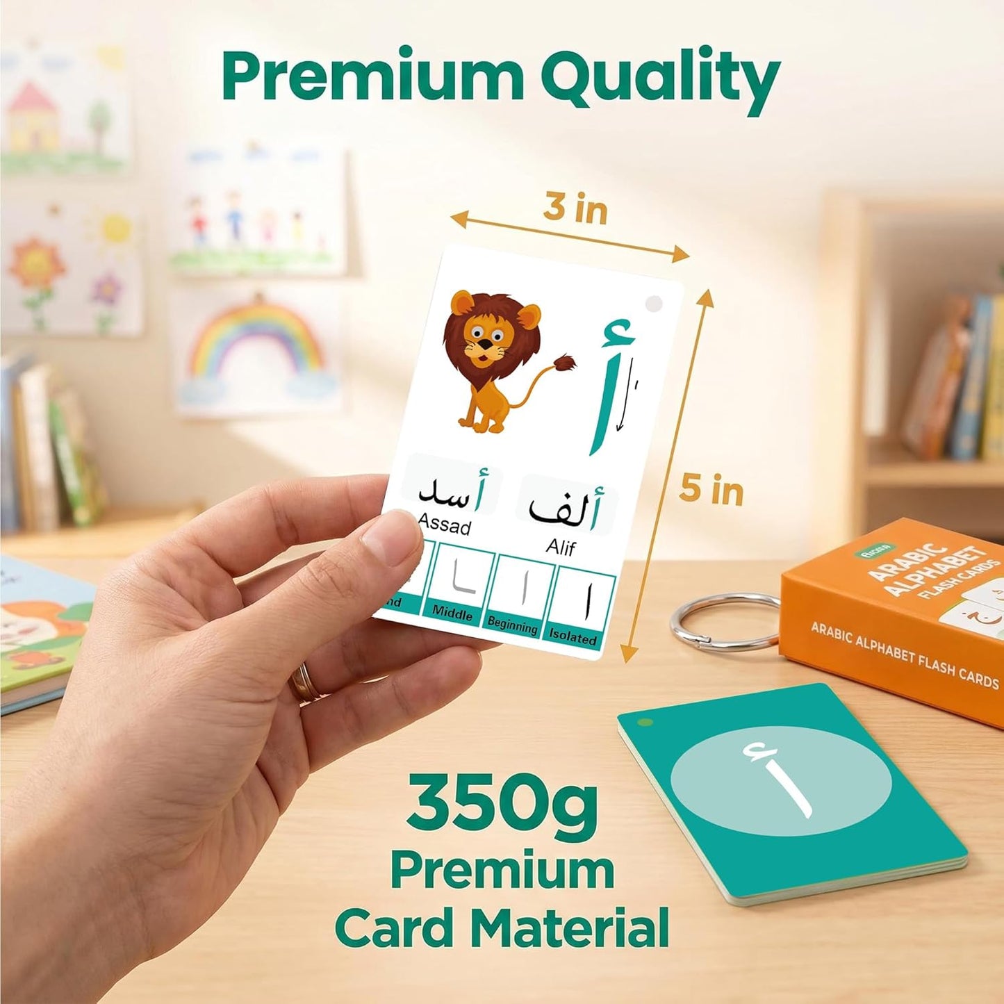 Arabic Flash Cards for Beginners, Learn Arabic Alphabet for Kids, Teens and Adults, Educational Language Learning Resource for Grade School, Classroom, Homeschool Supplies
