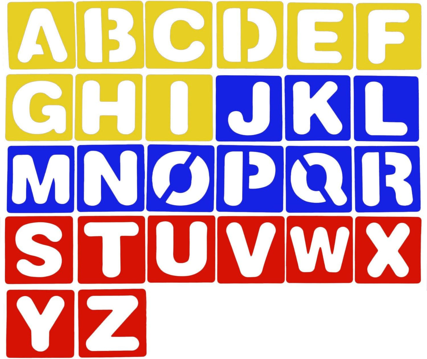 TecUnite 26 Pieces Alphabet Stencils Set Plastic Letter Stencils for Painting Learning, DIY Craft Decoration (6 x 6 Inches)