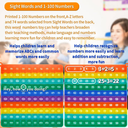 Interactive 12x12 Multiplication Pop Board - STEM Sensory Math Toy with Poppable Bubbles, Classroom & Homeschool Learning Game, Multiplication Table Chart for Kids, Stress Relief Tool, CPC Certified