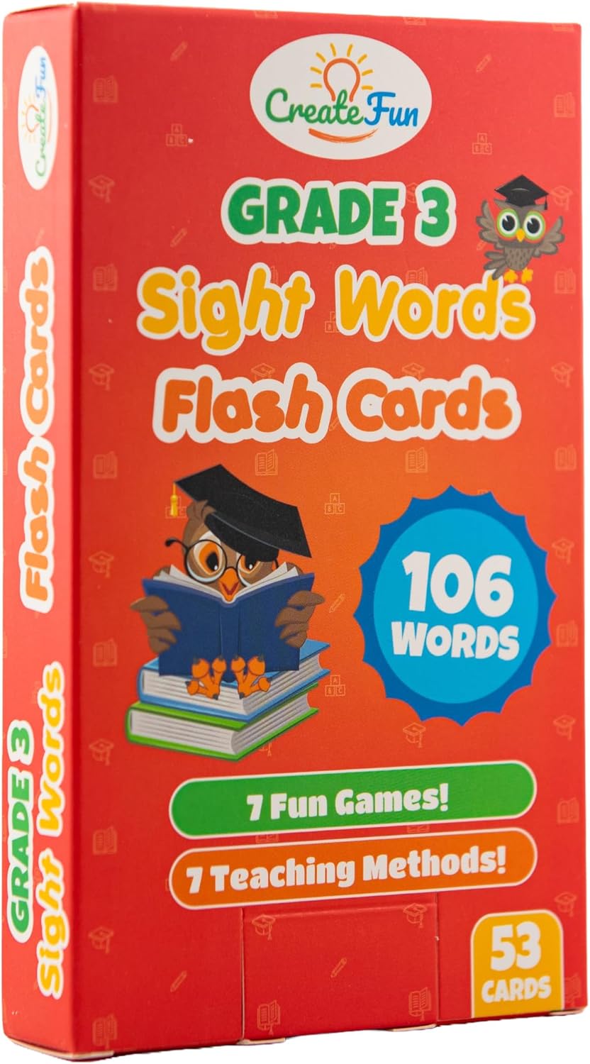 106 Sight Words Flash Cards Pre K for Ages 3-4, Dolch & Fry Sight Word Reading Games, Homeschool Supplies for Preschool with 7 Educational Game Ideas