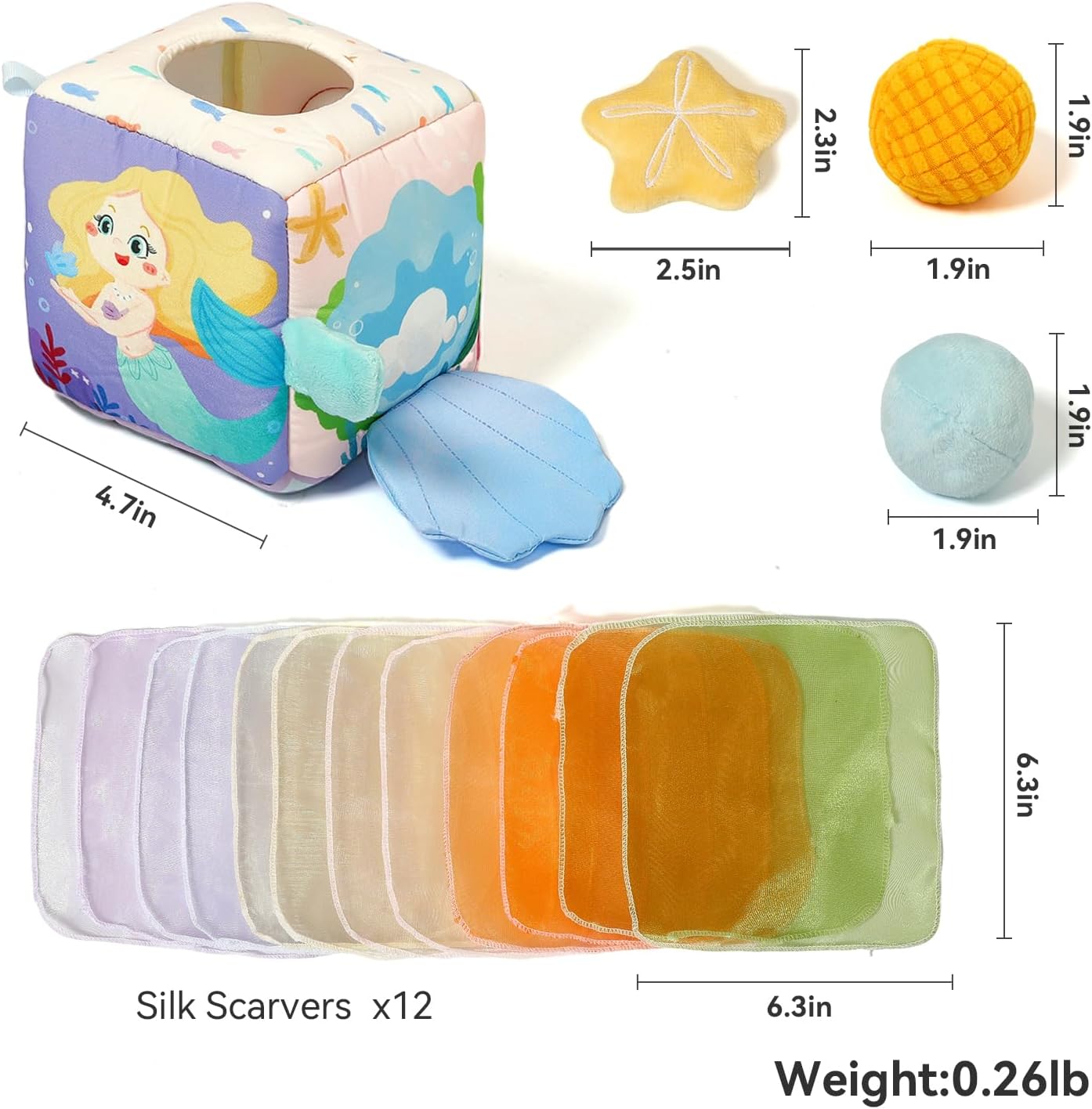 Youuys Baby Tissue Box Toy for Babies 6-12 Months, Montessori Sensory Toys for 1 Year Old Boy, Infant Toy with Crinkle Tissues & Fine Motor, for 6 9 12 18 Months Old Kids 1st Birthday