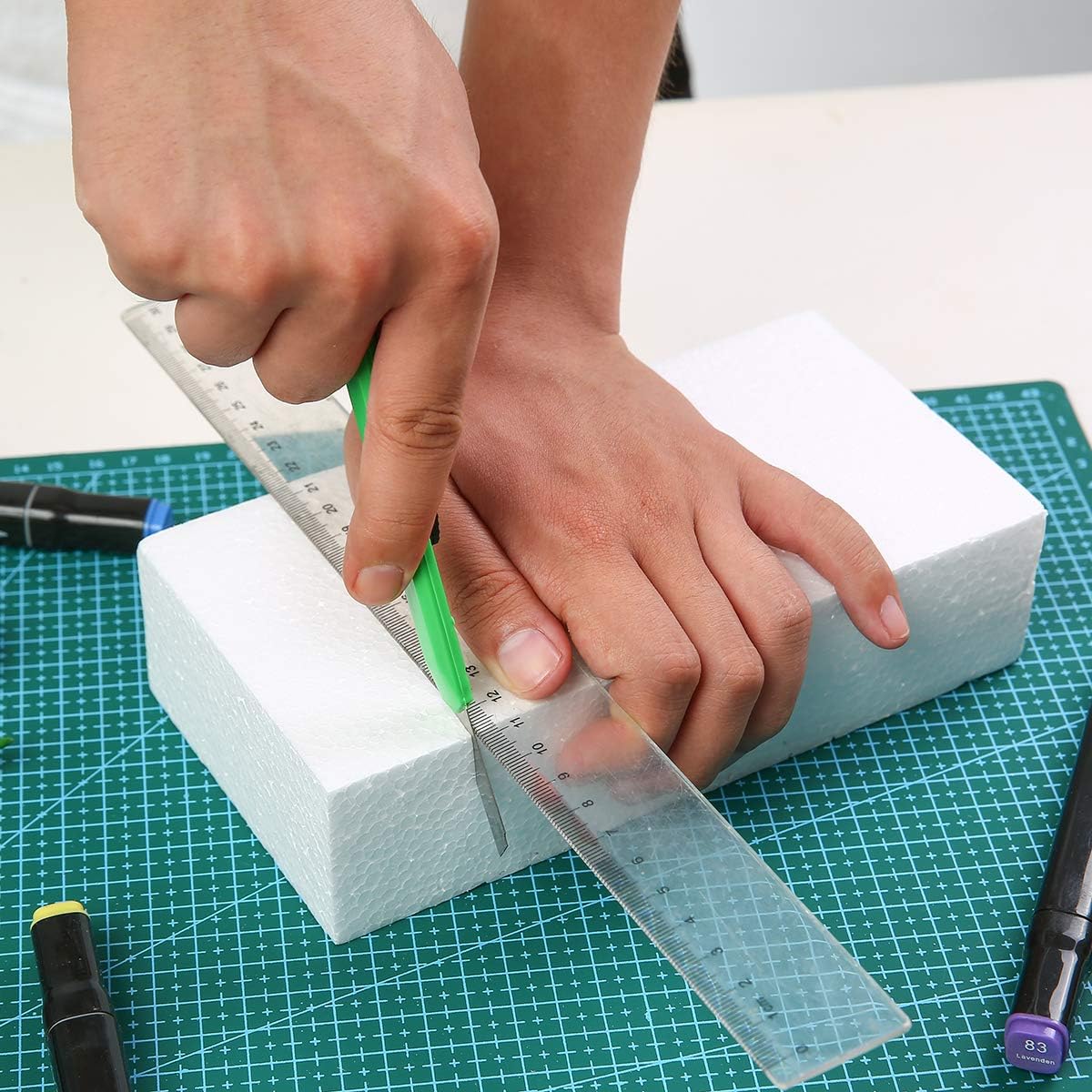 Crafare Craft Foam Blocks 10X10X4 Inch Polystyrene Squares Foam Block for Crafting for Arts School Projects Sculptures Floral Arrangements Modeling and Centerpieces
