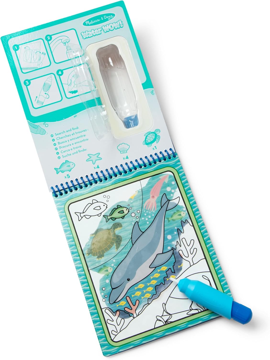 Melissa & Doug On The Go Water Wow! Mess Free Coloring Book, Reusable Water-Reveal Activity Pad, Dinosaurs, Travel Toys, Party Favors, for Toddlers & Kids Ages 3+