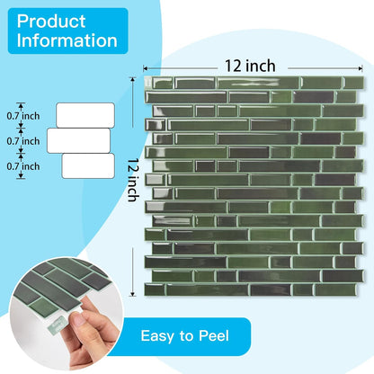 Art3d 10-Sheet Heavy-Duty Peel and Stick Backsplash, Waterproof Wall Tiles Stick on Kitchen Backsplash Living Space, Carrara Grey