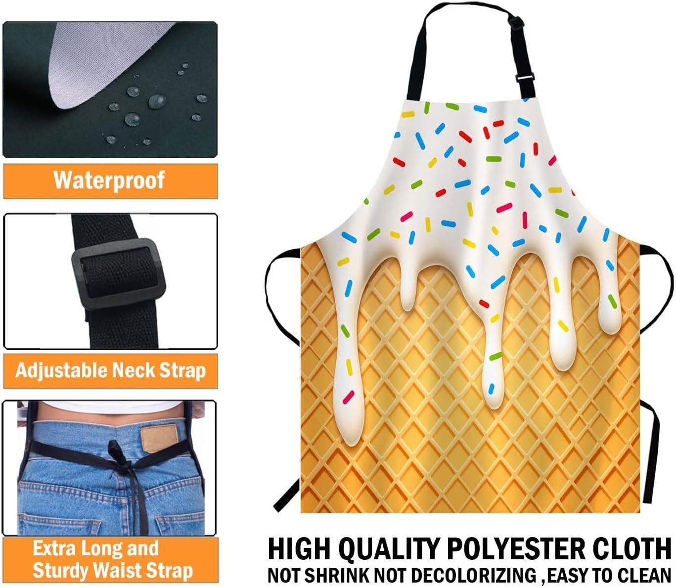 WONDERTIFY Science Education Sketch Apron,Laboratory Chemistry Book Equation Loupe Beaker Flask Glass Bib Apron with Adjustable Neck for Men Women,Suitable for Kitchen Cooking Chef Grill Bistro Apron