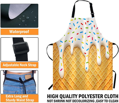WONDERTIFY Science Education Sketch Apron,Laboratory Chemistry Book Equation Loupe Beaker Flask Glass Bib Apron with Adjustable Neck for Men Women,Suitable for Kitchen Cooking Chef Grill Bistro Apron