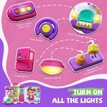 Montessori Busy Board Toys for 1 Year Old Boy, 1 Year Old Boy Birthday Gift, 54-in-1 English & Spanish Baby Busy Board Montessori Toys, Ideals 1st Birthday Gifts Boy, 1 Year Old Boy Toys Gifts
