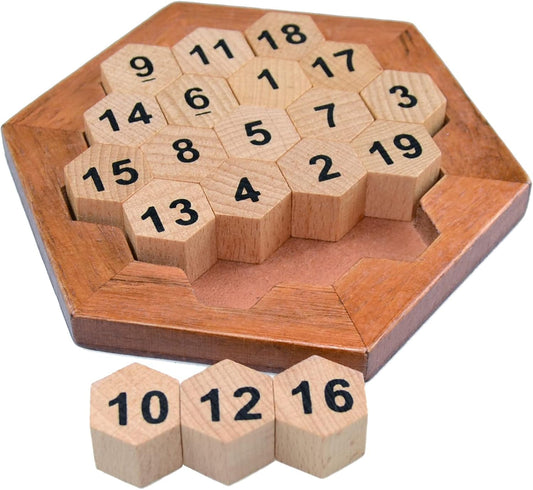 KINGOU Wooden Logic Puzzle Brain Teasers Intellectual Toy Number Puzzle
