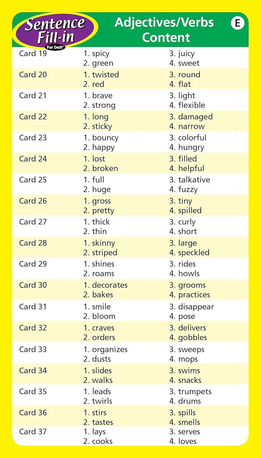 Super Duper Publications | Sentence Fill-in Fun Deck Flash Cards | Educational Learning Resource for Children