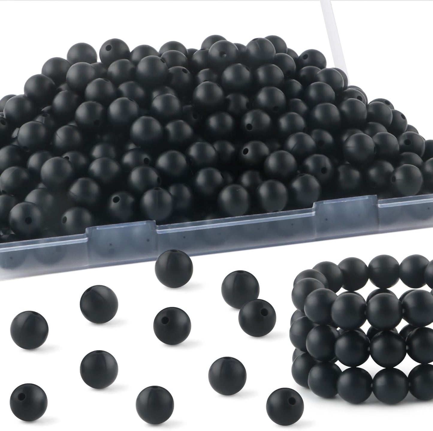 65Pcs 19mm Silicone Beads for Keychain Making Bracelet Necklace, Bulk Round Silicone Beads for Pens（Christmas Green） - Colors A