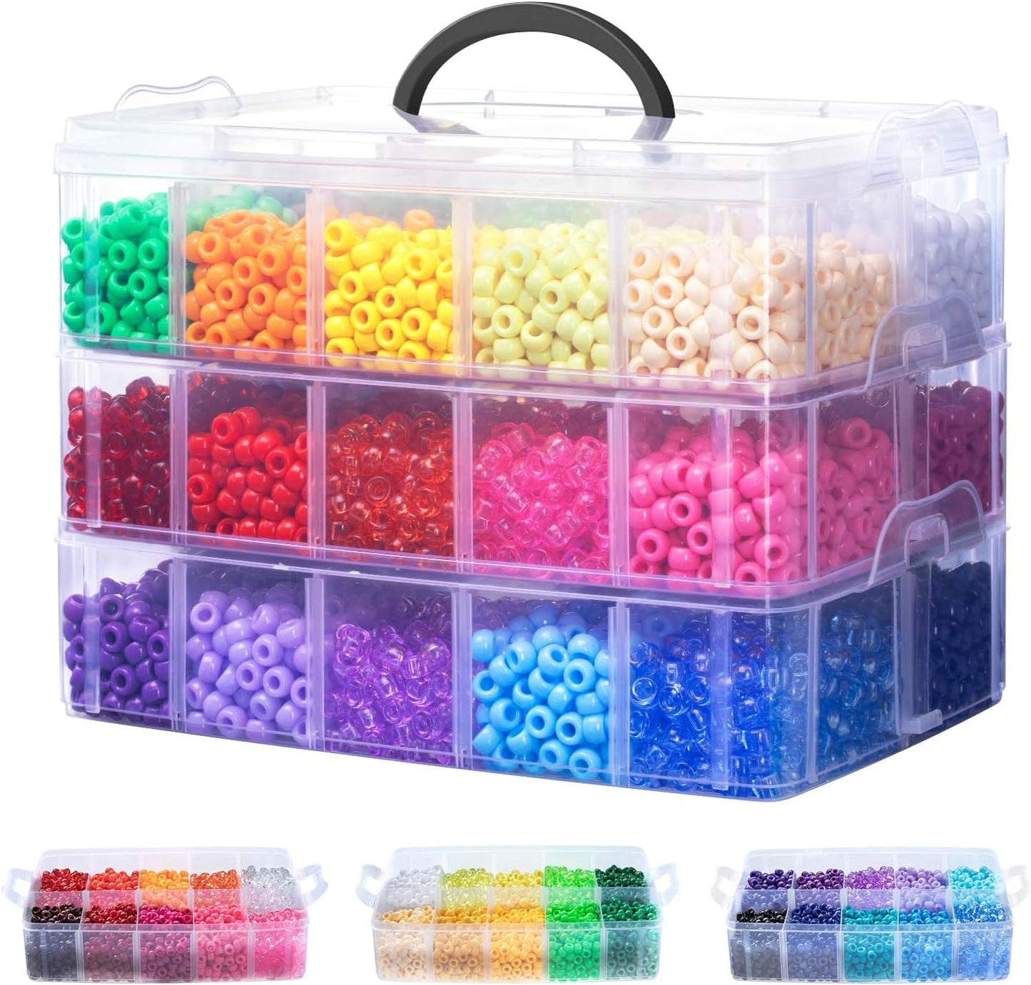 Umikk 10,000 Pcs Pony Beads, 30 Assorted Colored Beads for Bracelets Making Hair Braiding Kandi Friendship Bracelet Bead for Craft Jewelry Making Christmas Gifts (5.73LB, Boxed)