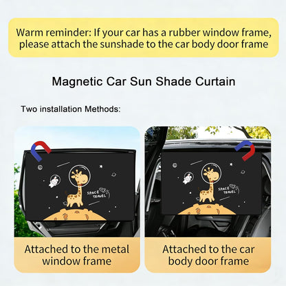 Magnetic Car Window Shade for Baby,Blackout Car Window Curtain,Car Shades for Side Windows,Sun Shade for Car Window baby,Cartoon Pattern Car Window Cover,UV Protection &Heat Blocking(Underwater World)