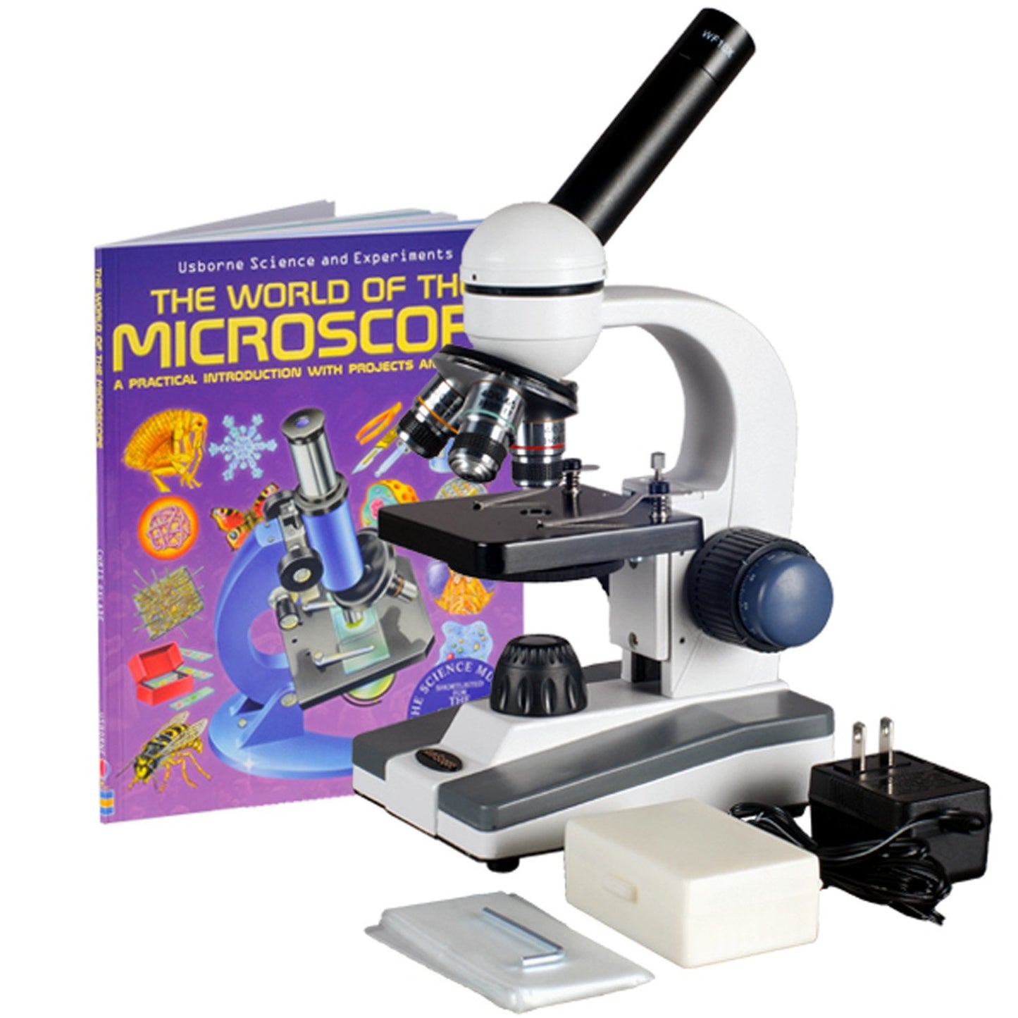 AmScope M150C / M150C-I 40X-1000X All-Metal Optical Glass Lenses Cordless LED Student Biological Compound Microscope